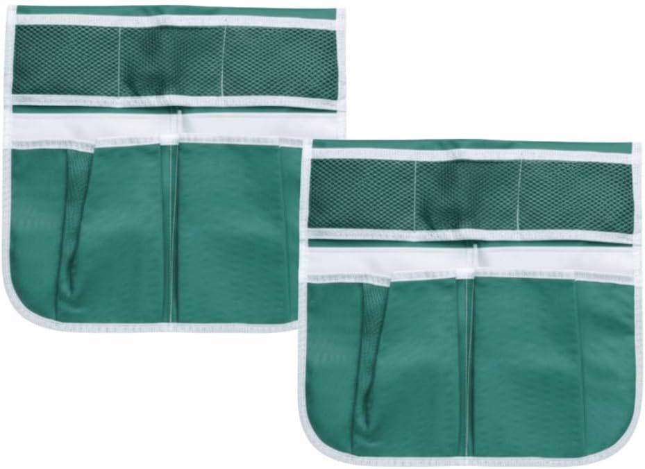 Garden Stool Side Bag 2 Pcs – Hanging Organizer with Pockets for Gardening Kneeler Bench, 600D Oxford Cloth Storage Pouch for Tools and Supplies