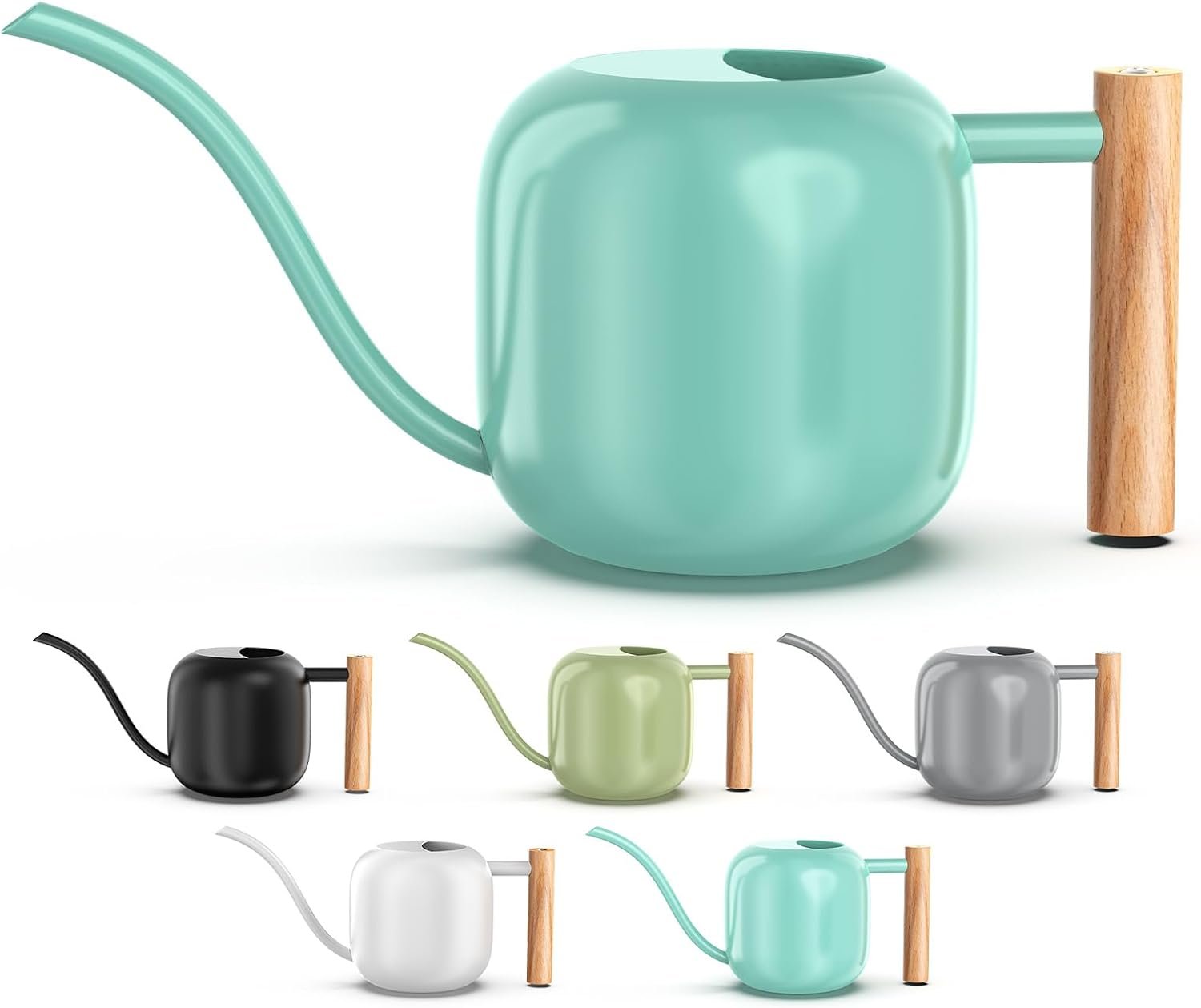 Green Moon 1.2L/41oz Metal Metal Watering Can with Long Spout, Mint Green