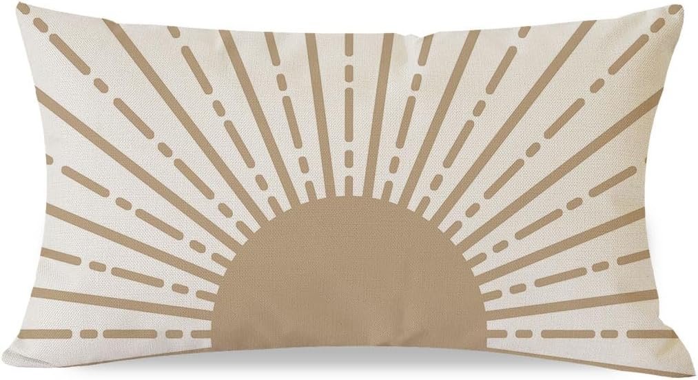 PANDICORN Sunshine Sun Throw Pillow Cover 12×20 Inch Beige
