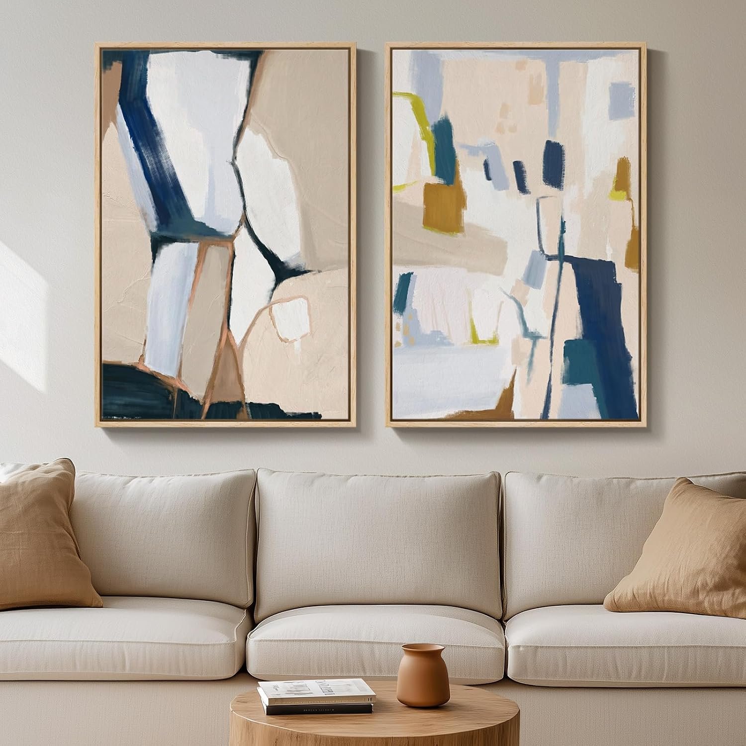 Large Framed Modern Colorful Abstract Wall Art for Living Room, 24×36 In