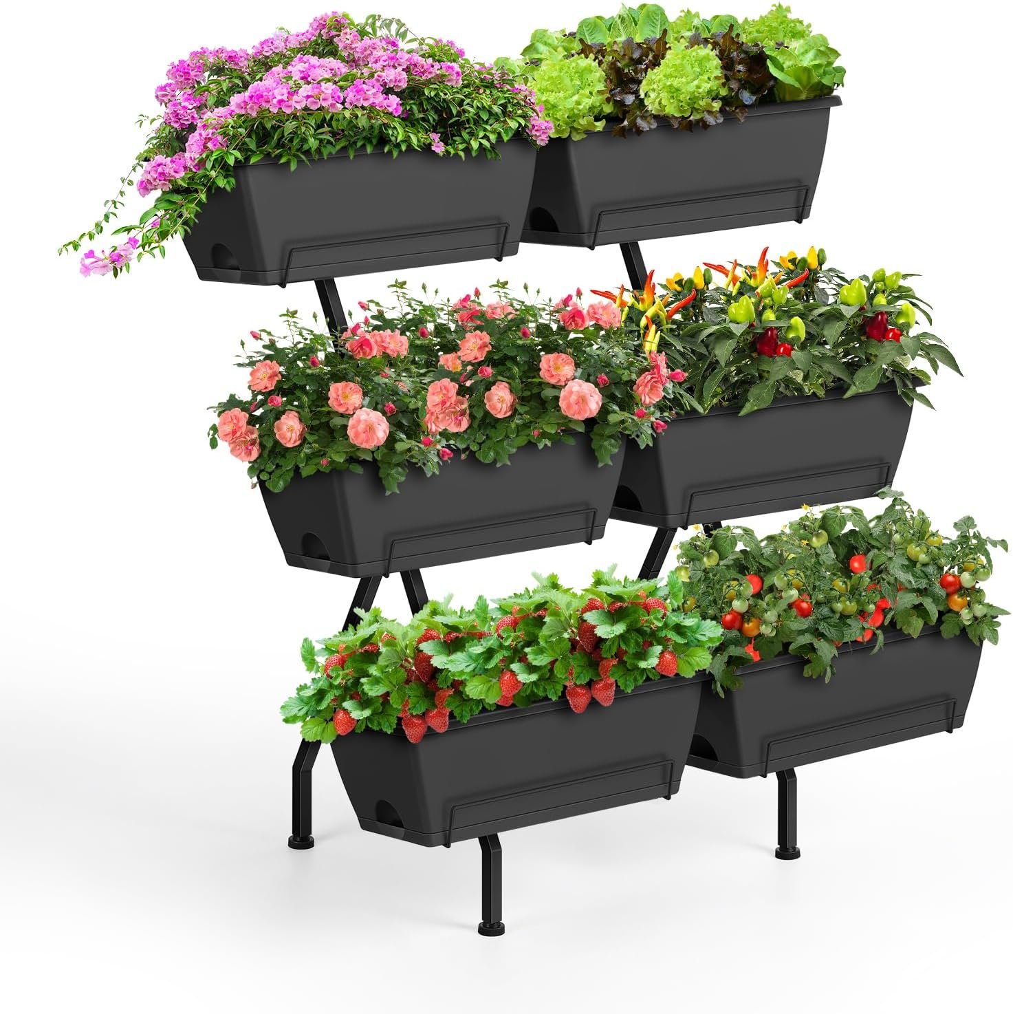 Vertical Raised Garden Bed for Gardening 6 Garden Planter Boxes with Legs