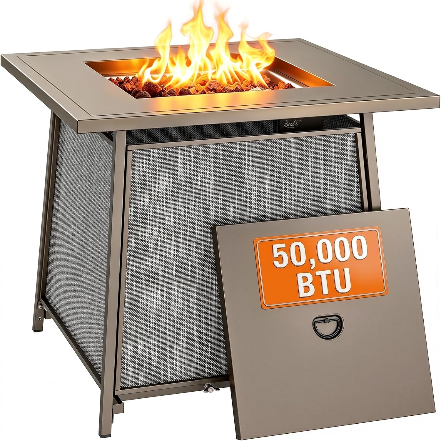 BALI OUTDOORS 50000 BTU Propane Fire Pit Outdoor Fire Pit Table Square