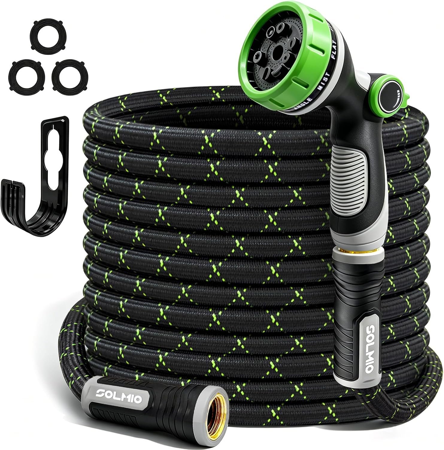 Lightweight Garden Hose, 50ft Non Expandable Water Hose with Nozzle