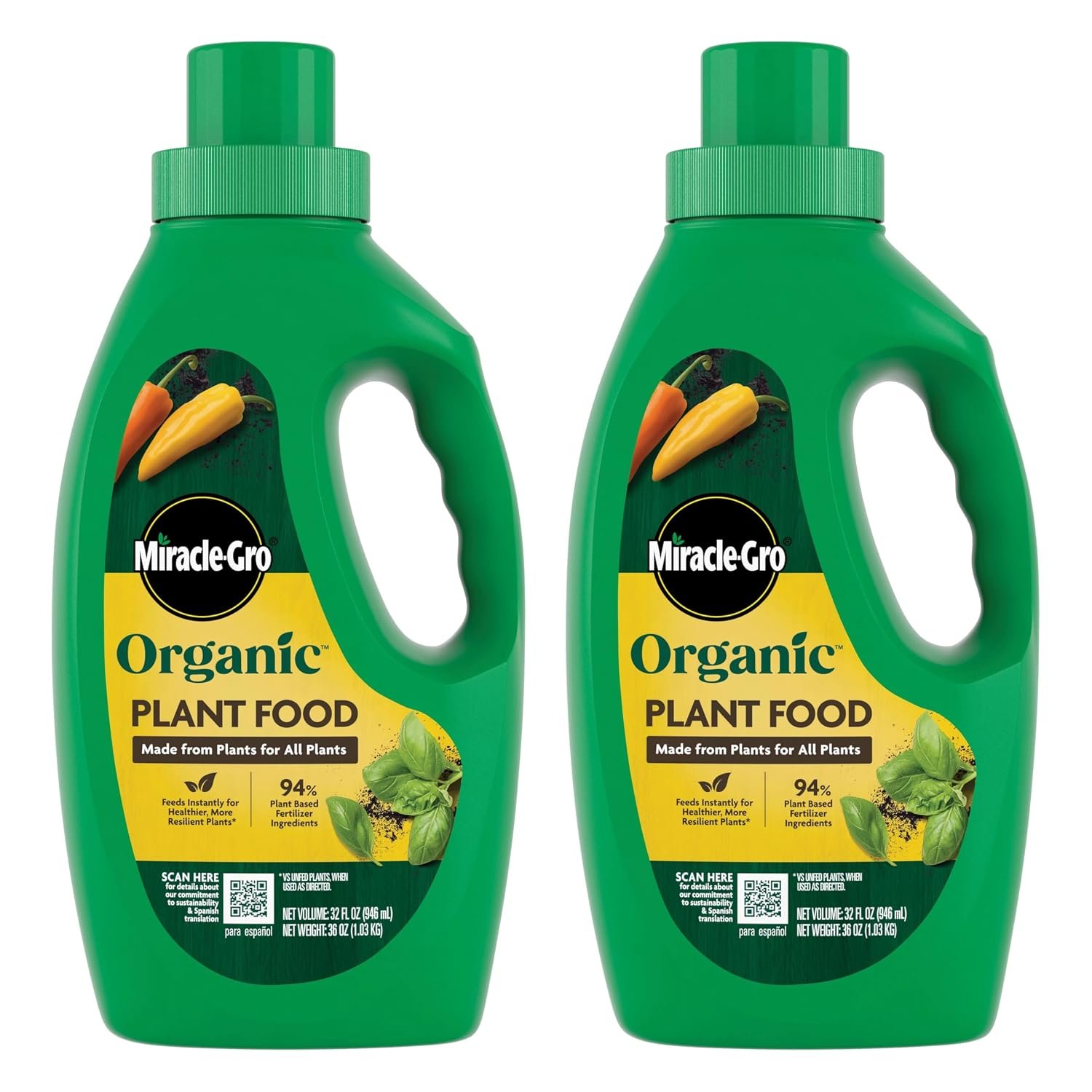 Miracle-Gro Organic Plant Food, 32 fl. oz. (2-Pack)