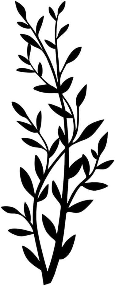 Botanical Leaf Branch Metal Wall Art Black Metal Outdoor Decor Modern Minimalist Metal Signs Elegant Stunning Wall Decoration for Living Room Bedroom Apartment (Black,20inch)