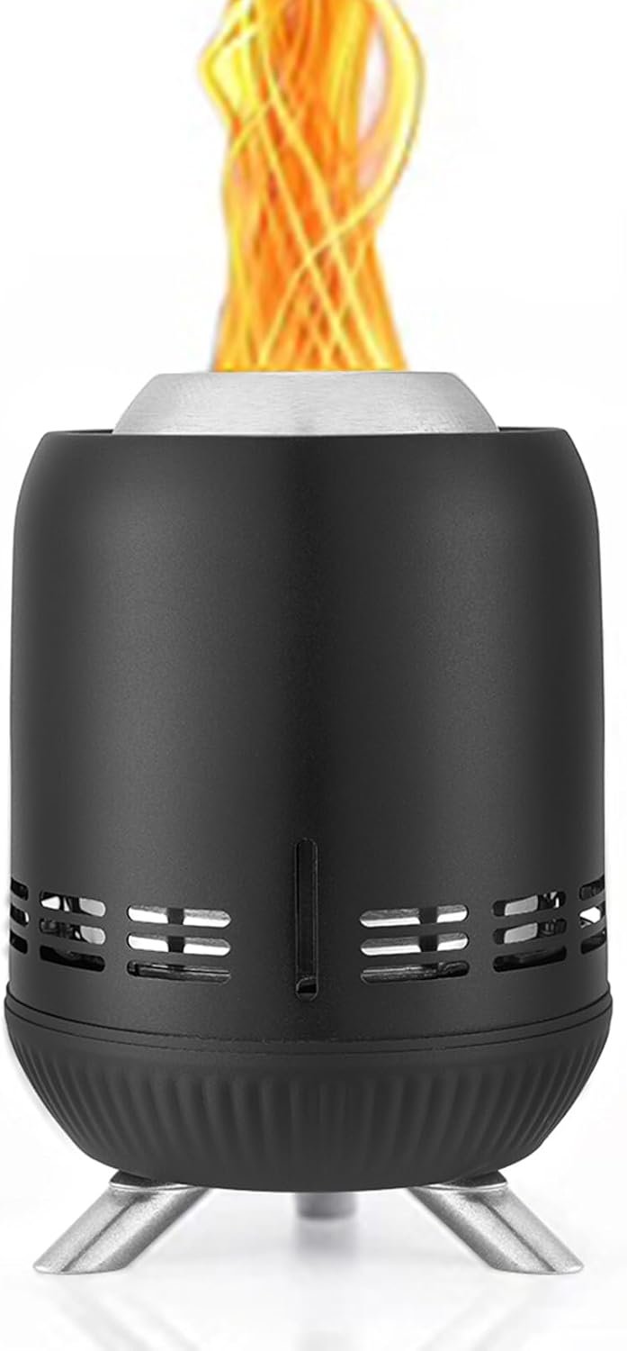 9 Inch Tabletop Fire Pit, Portable Stainless Steel Table Firepit, Black