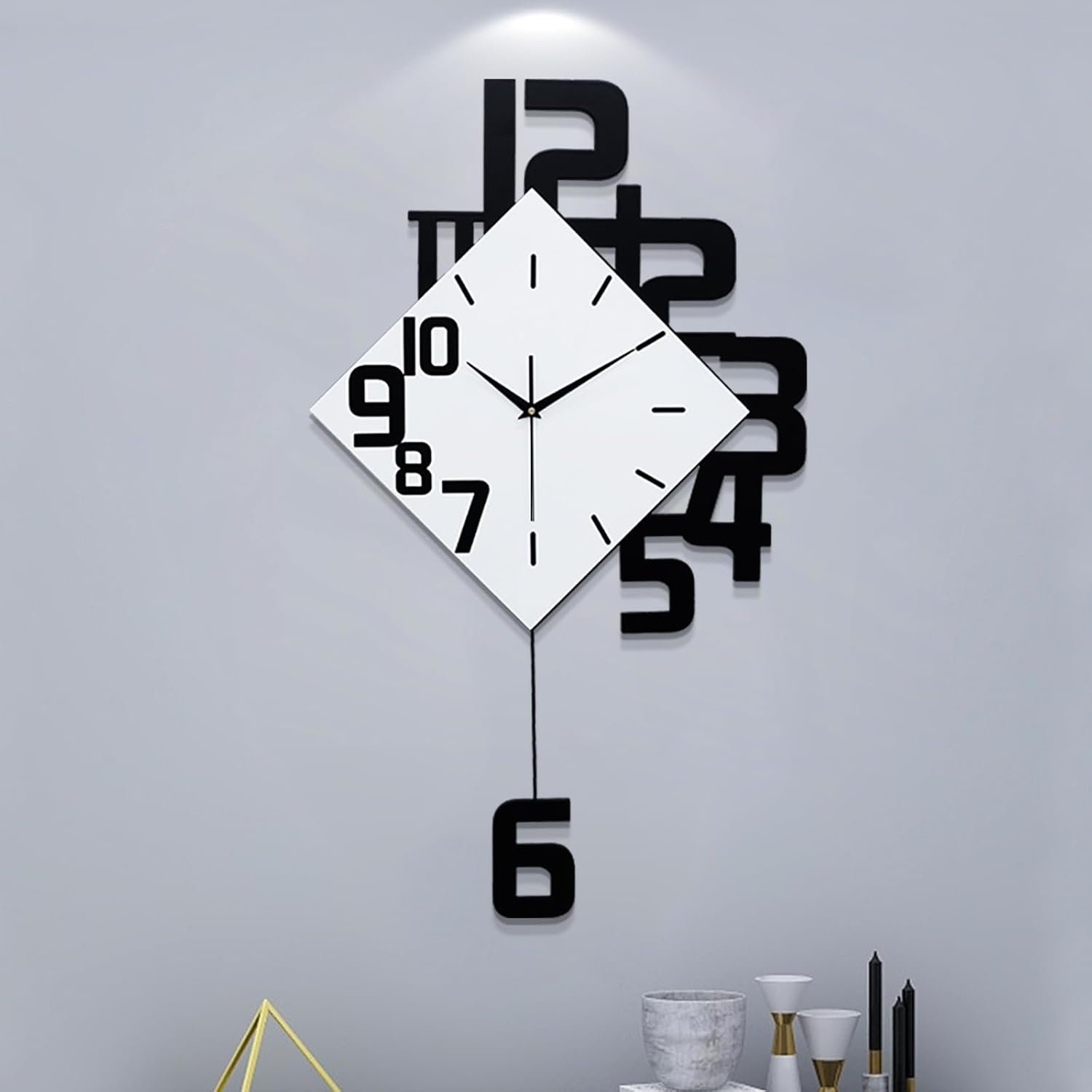 Decorative Wall Clock for Living Room Large Modern Clocks Silent
