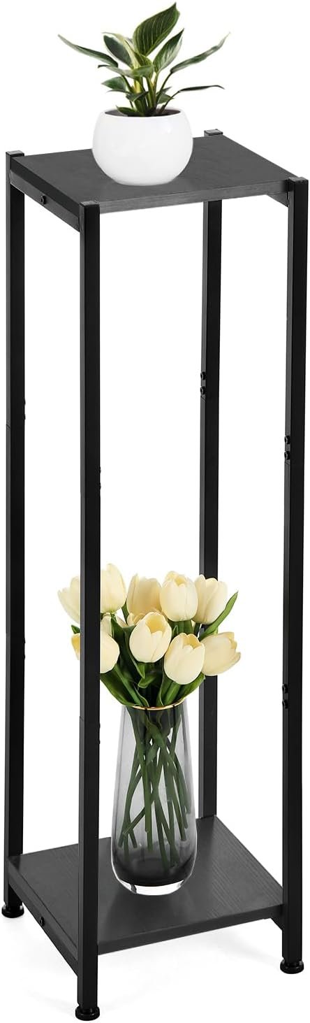 Dipion 40 Inch Extra Tall Plant Stand Indoor,2 Tier Pedestal Stand,Black