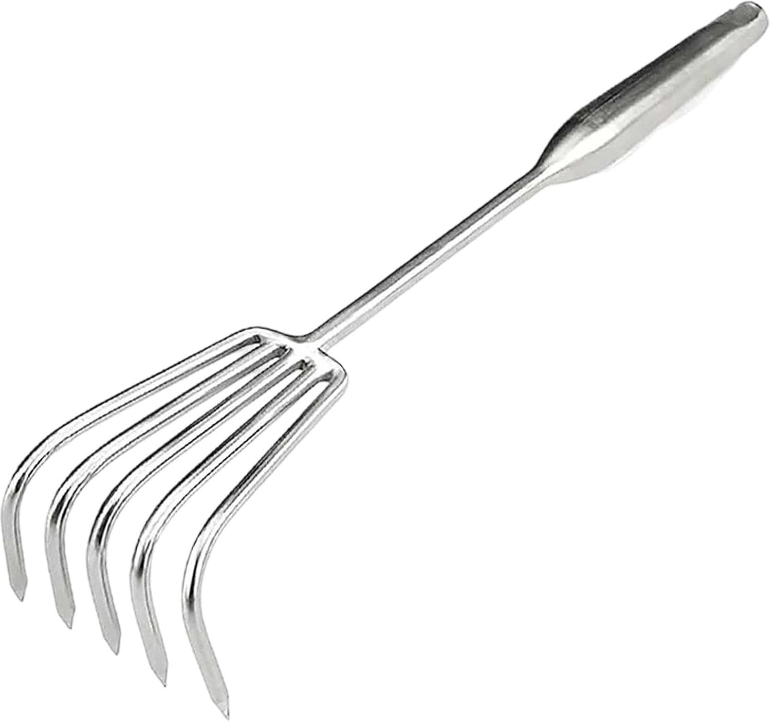 5-Tine Long-Handle Stainless Steel Small Rake