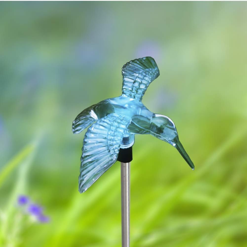 QIDEA Outdoor Solar Hummingbird Garden Stake Light for Outside Yard Decor