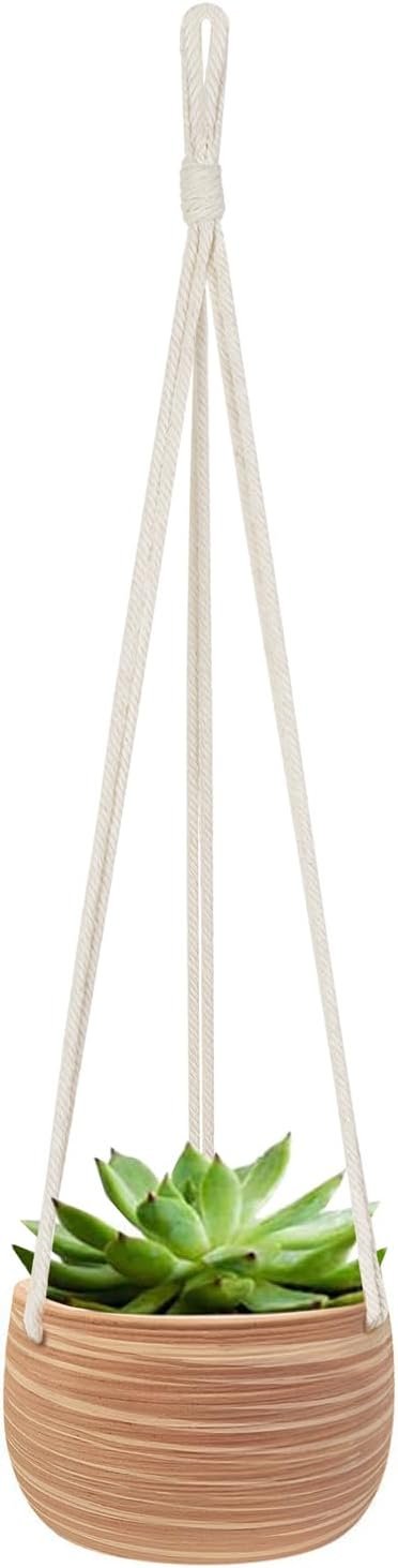 Mkono Small Hanging Planters for Indoor Plants, 5 Inch Ceramic Pot 1 Pack