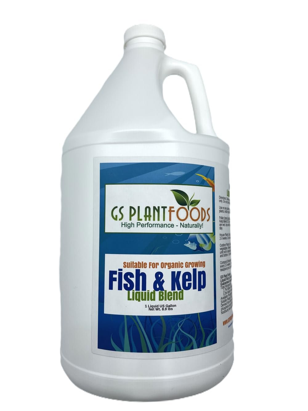 GS Plant Foods Liquid Fish & Kelp Fertilizer – (1 Gallon) Organic Material Review Institute Listed Natural Plant Food for Home Gardens, Lawns, and Vegetables