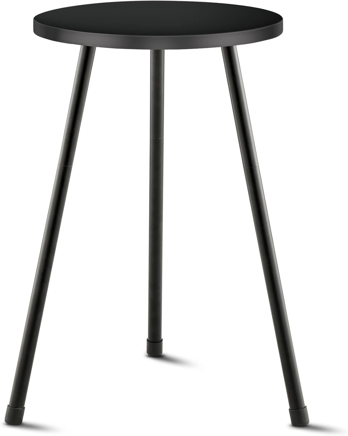 KINNARY Tall Plant Stand, Mid Century Wood Indoor Plant Stand Black Plant Table for Flower Pots, Metal Plant Holder, Modern Home Decor Small Round Side End Table (11.8″x20″)