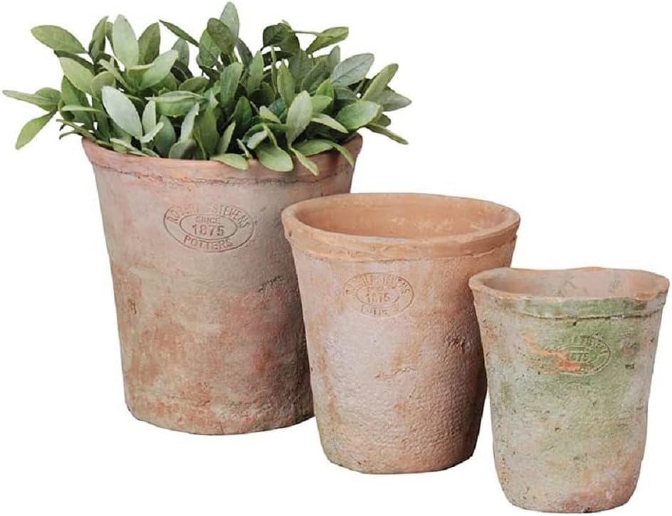 Esschert Design AT01 Aged Terracotta Round Pots (Set of 3)