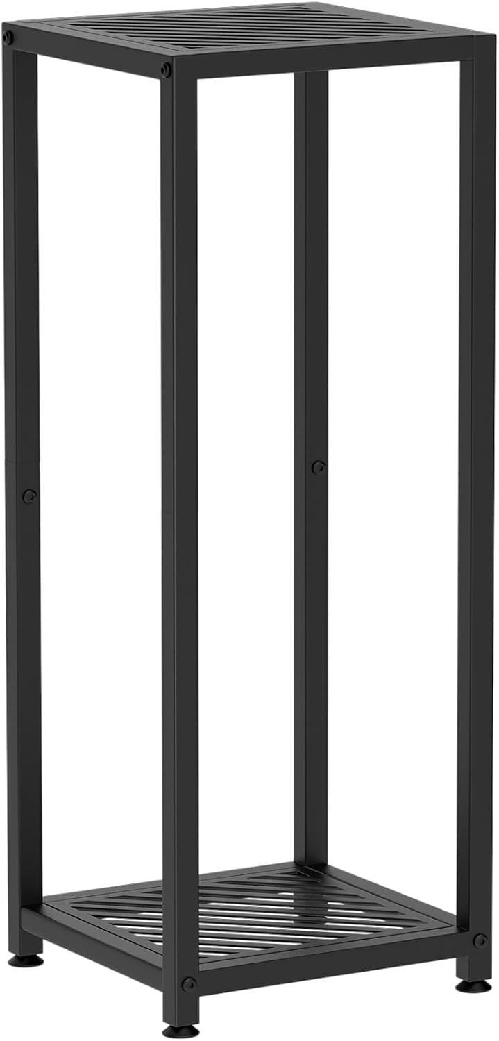 TOSKING 2-Tier Tall Plant Stand Indoor, 30-Inch Modern Metal Shelf, Black