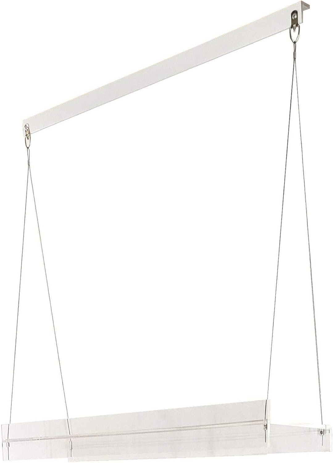Hanging Acrylic Shelves for Windows (22″ Wide, 1 Shelf – 26″ Tall)