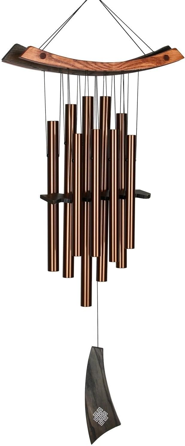 Woodstock Chimes Eastern Energy Healing Wind Chime for Outside 34″ Medium Bronze, Harmonic Light Sound, Outdoor Decor for Patio, Porch, Garden HCBR