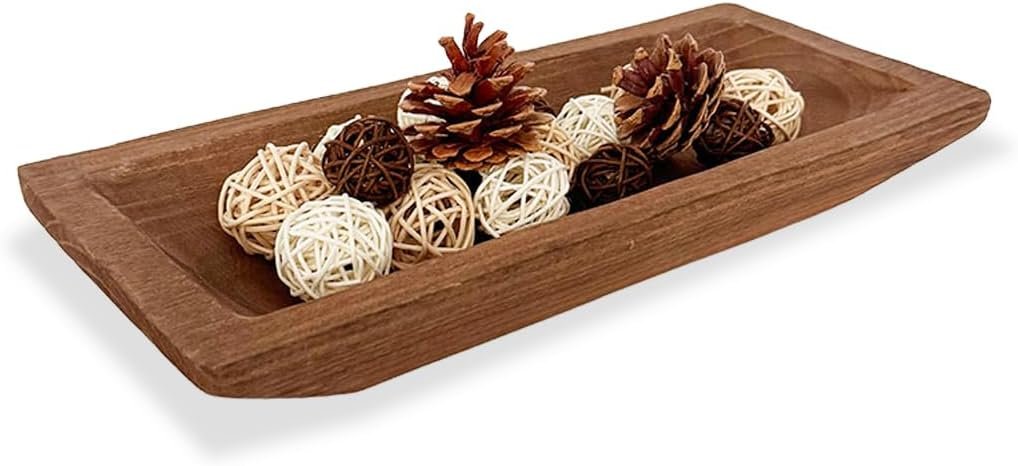Wooden Decorative Dough Bowl For Home Decor,Entryway Table(Brown)