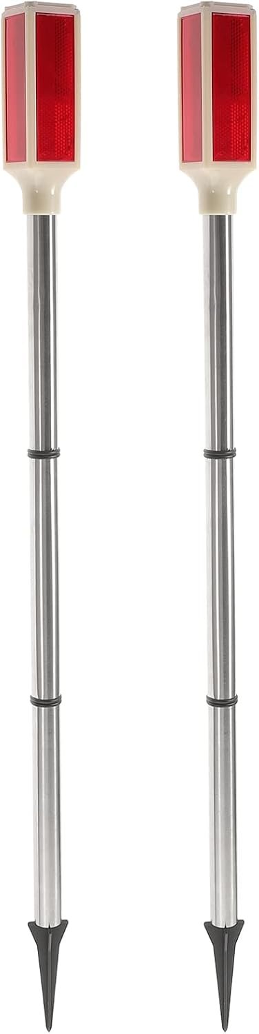 Uonlytech 2Pcs Solar Warning Landscape Lighting Solar Driveway Markers Driveway Markers Light Strobe