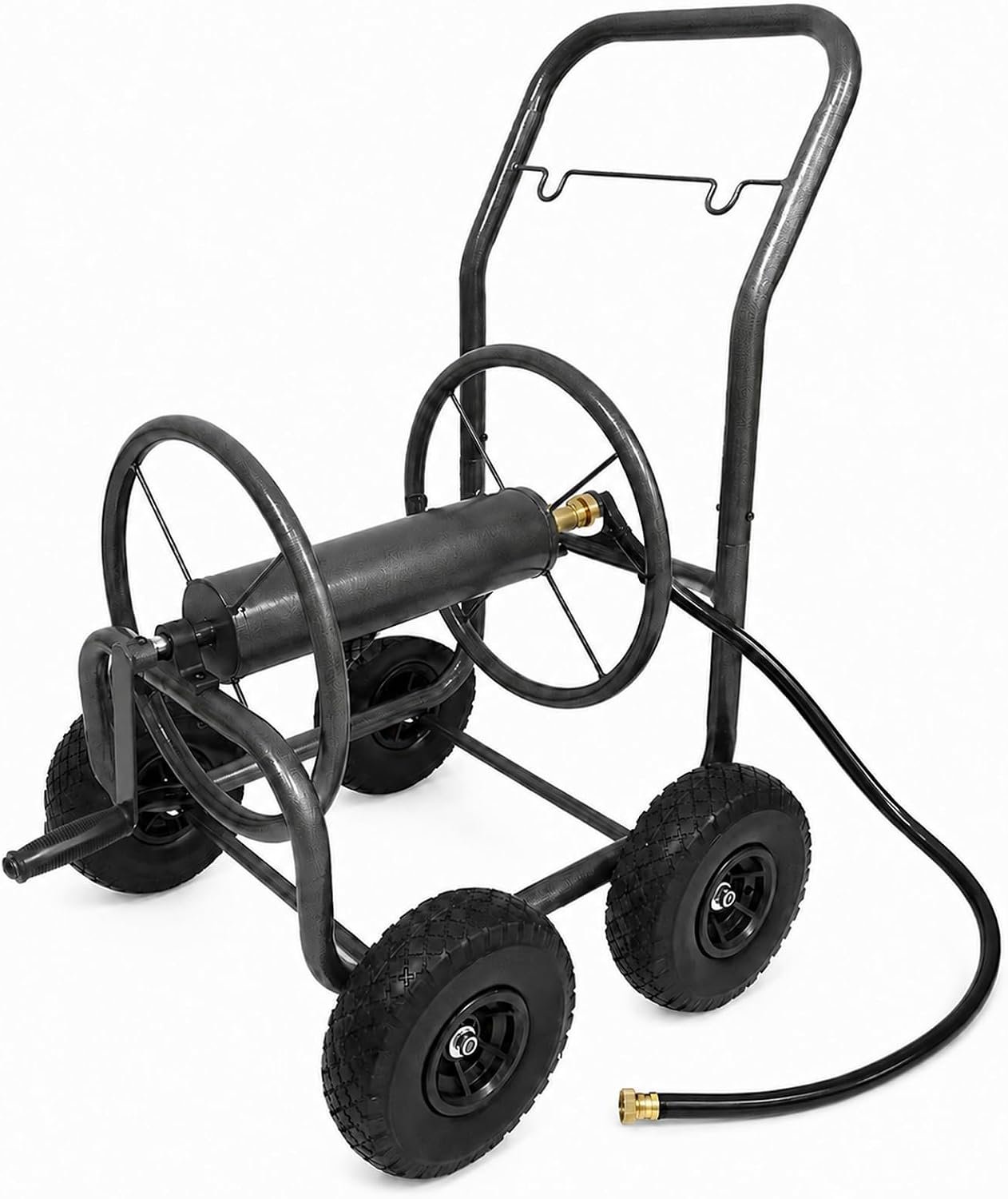 AAIN Heavy-Duty Garden Hose Reel Cart, Holds Up to 300 ft of 5/8″ Hose