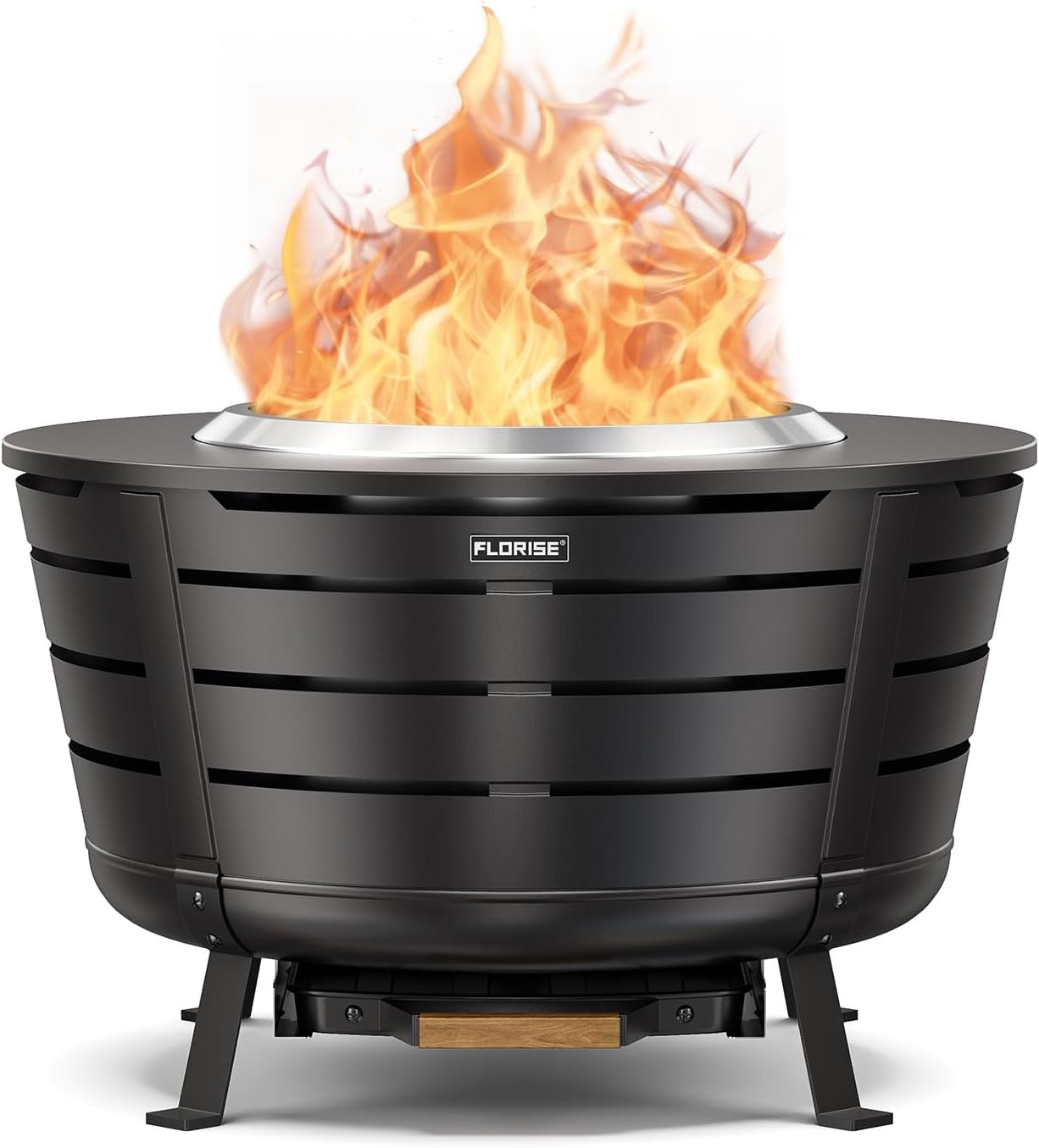 26.5 Inch Smokeless Fire Pit, Outdoor Large Wood Burning Bonfire Fireplace