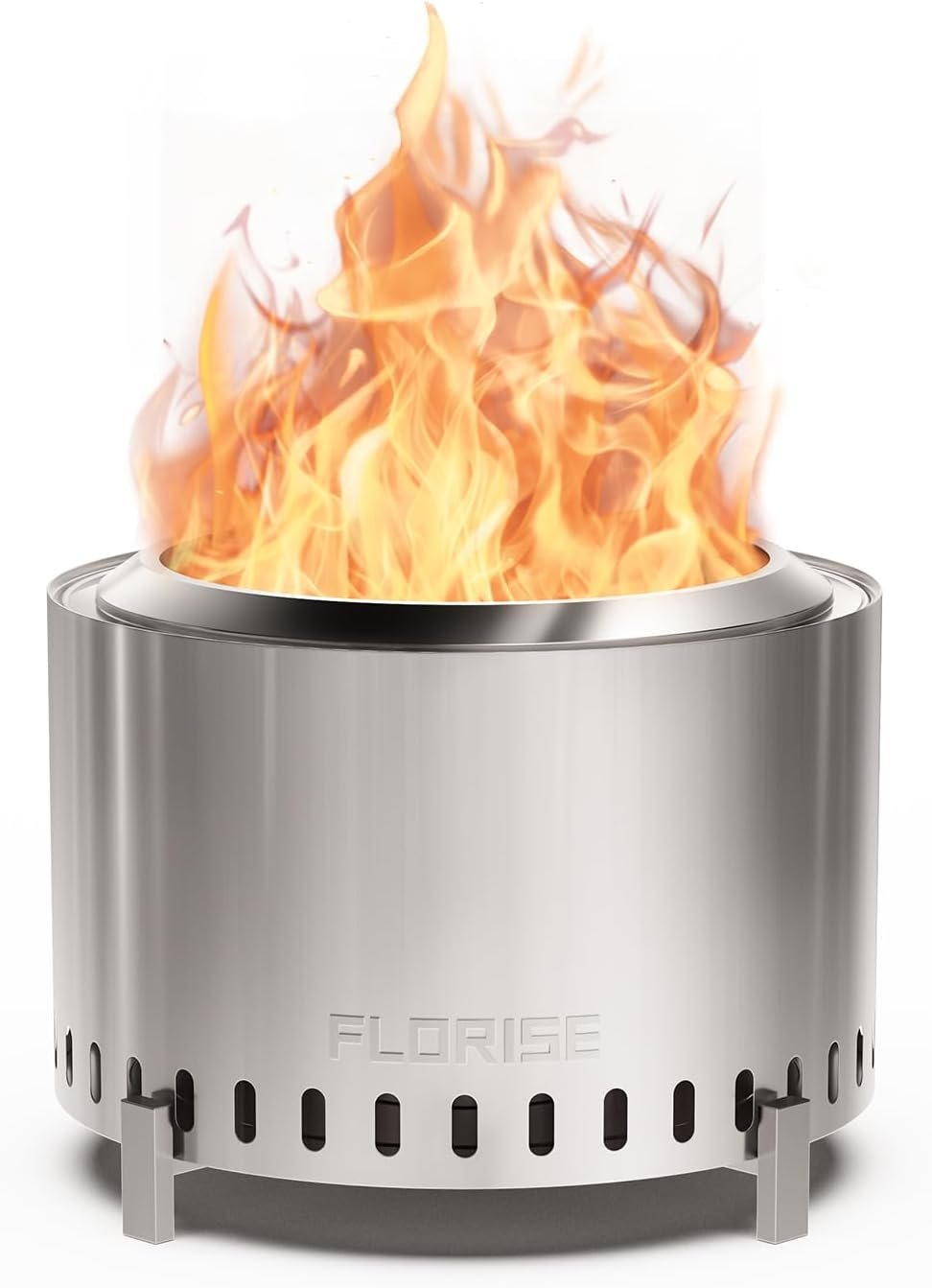 27 Inch Smokeless Fire Pit, Outdoor Wood Burning Stainless Steel Fireplace