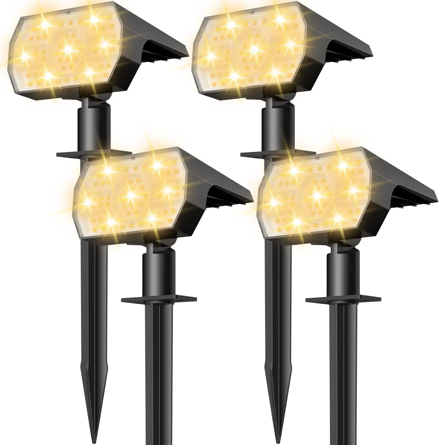 NYMPHY Solar Lights Outdoor Waterproof – 4 Pack (Warm White)