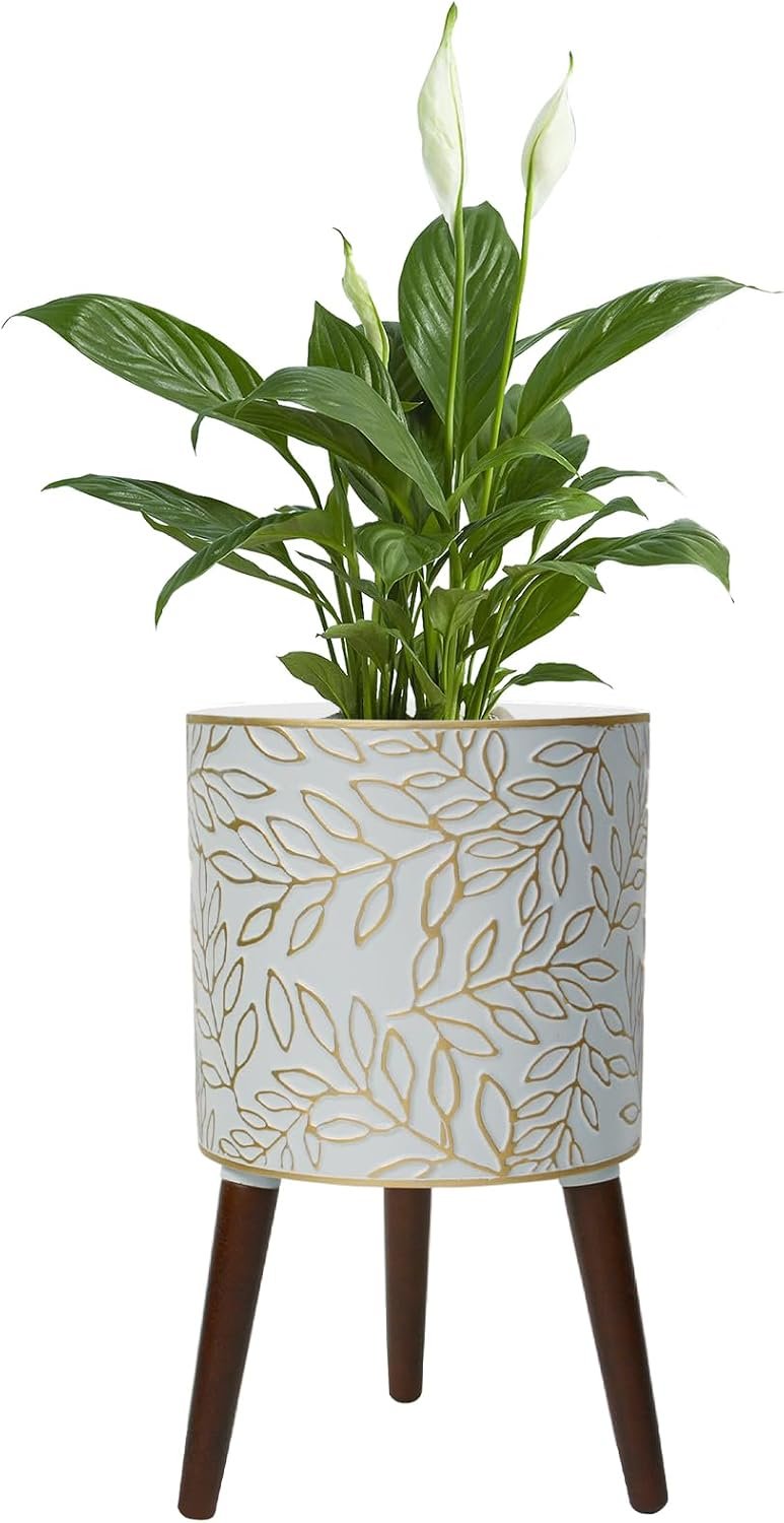 12inch Plant Pots with Wood Planter Holder