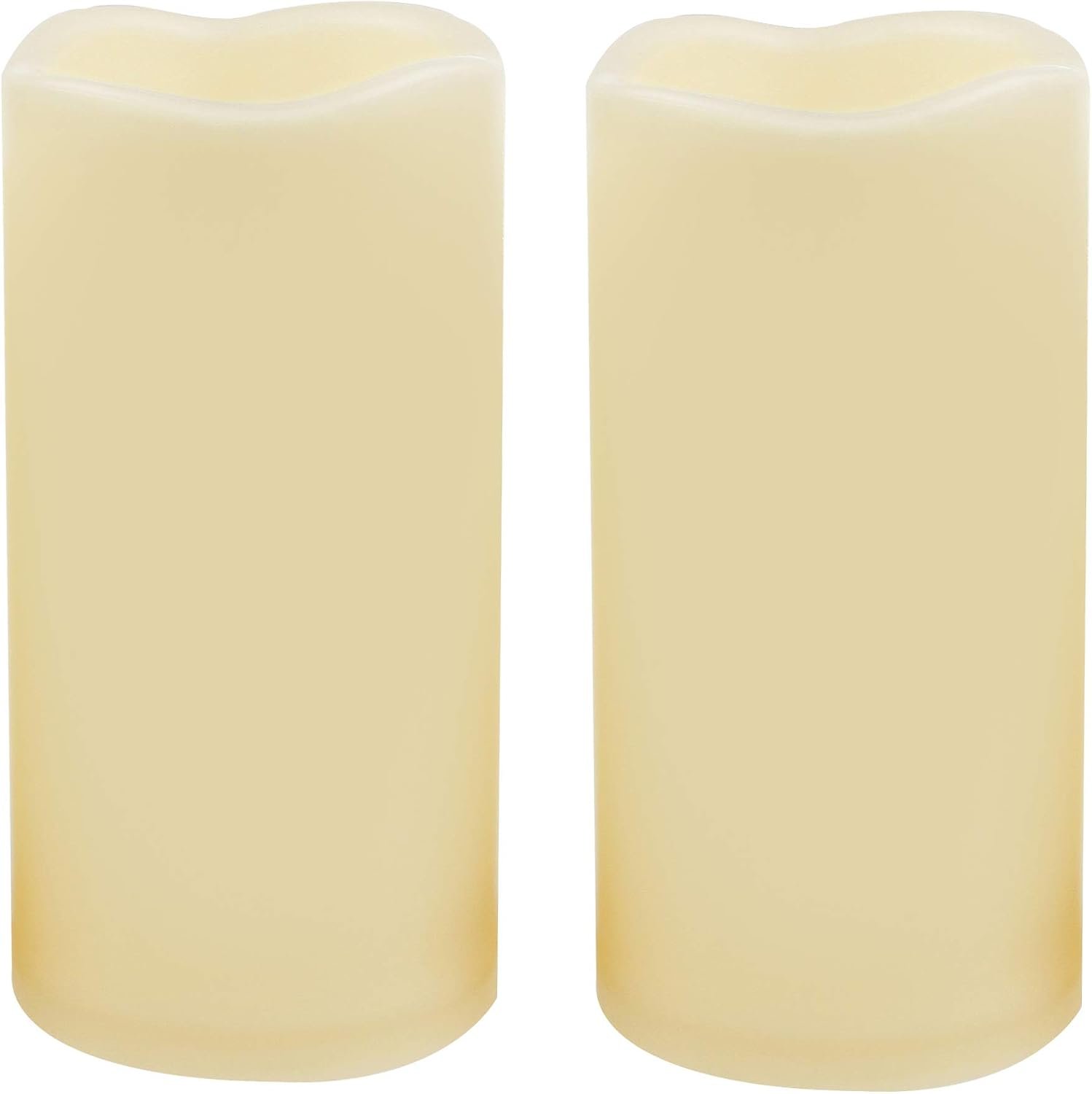 Outdoor Battery Operated Flameless LED Candles with Timer D3”xH6” 2 PCS