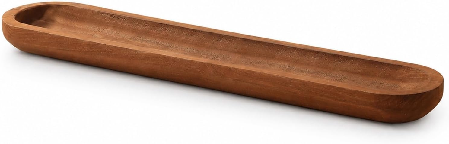 Wooden Dough Bowls for Decor Approx 29 Inch, Large Long Wooden Bowl