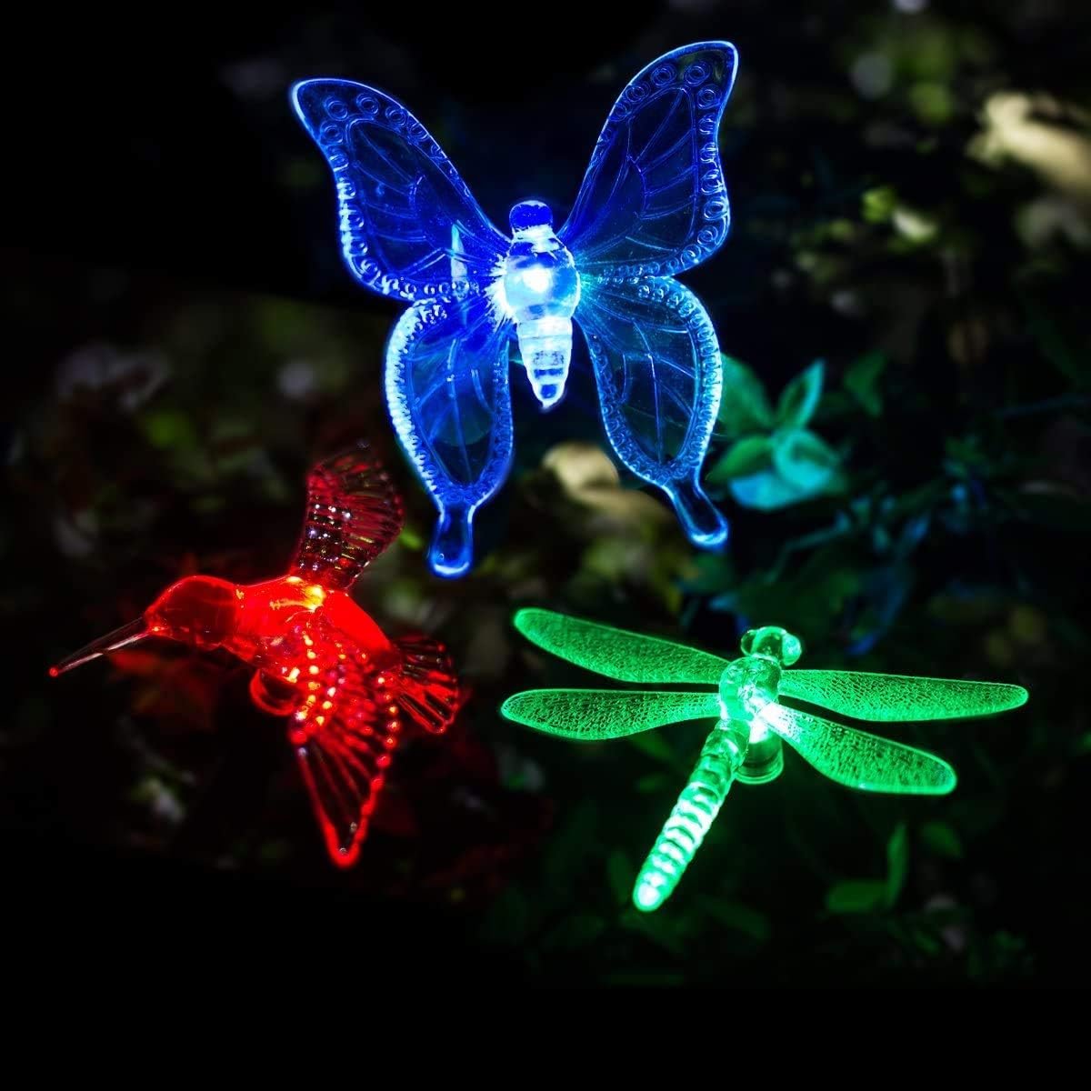 GIGALUMI Solar Garden Lights Outdoor Waterproof Butterfly Path Lights 3 Pc