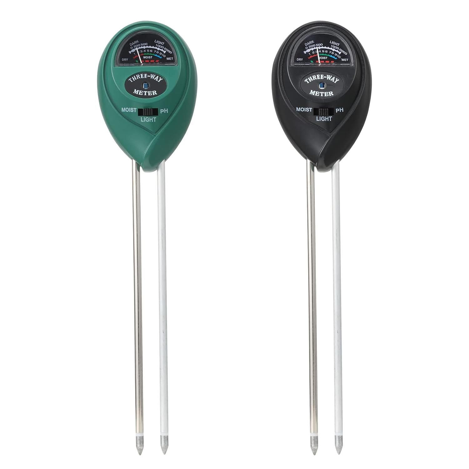 2 Packs Soil Moisture Meter, 3 in 1 Soil Tester Tool, Plant Water Monitor