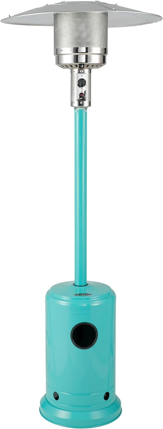 Fire Sense 61130 Patio Heater with Wheels, 48,000 BTU, Aqua Blue