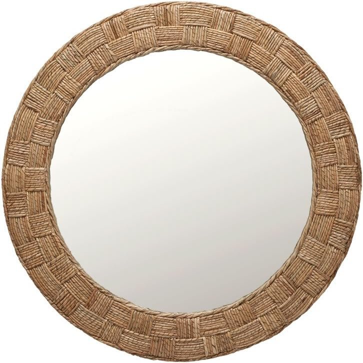 KOUBOO Round Rope Wall Mirror, Chequered, Beige/Natural