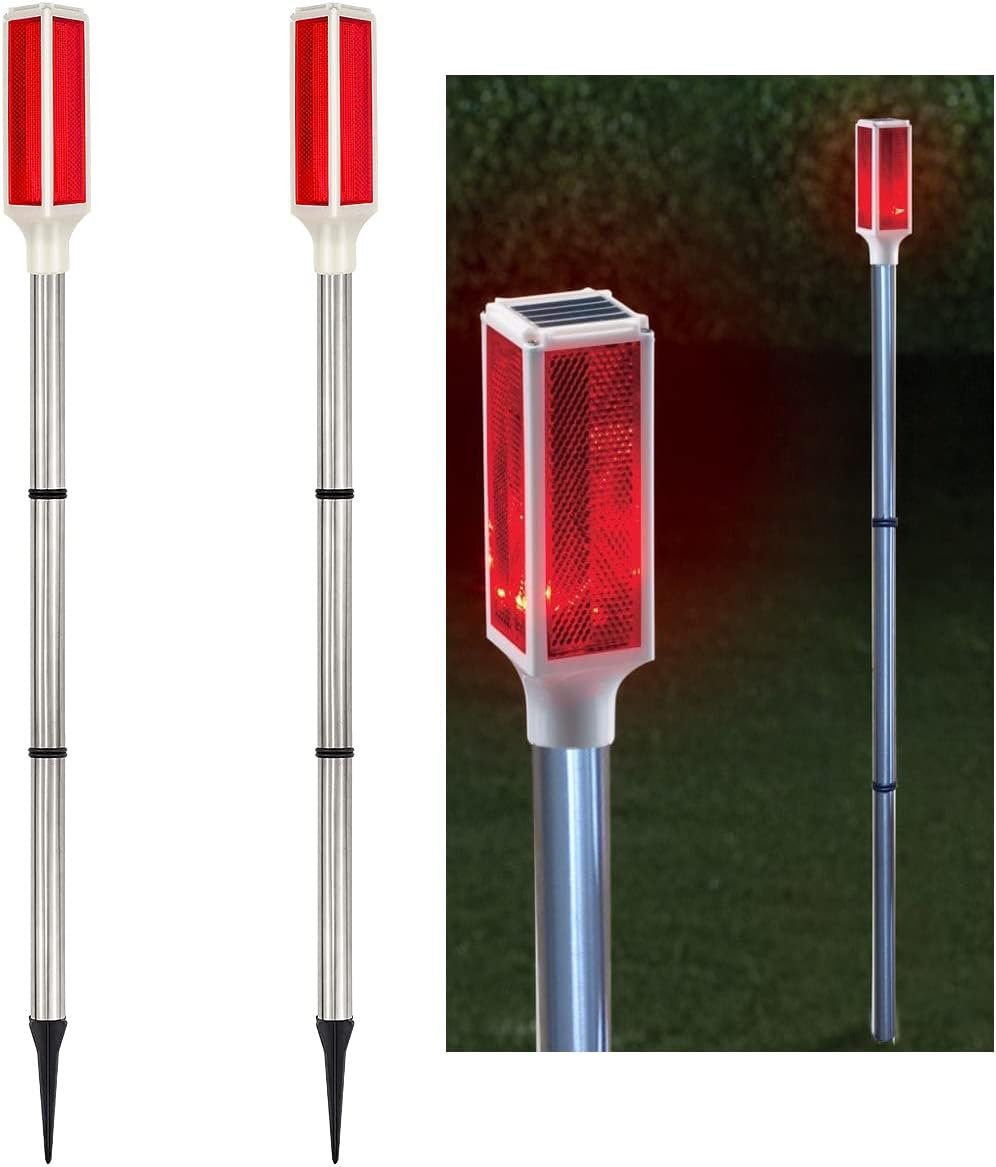 FERCAISH 2 Piece Dual Mode Solar Signal Light – Warning, Lighting and Marking Lane Marker – Detachable