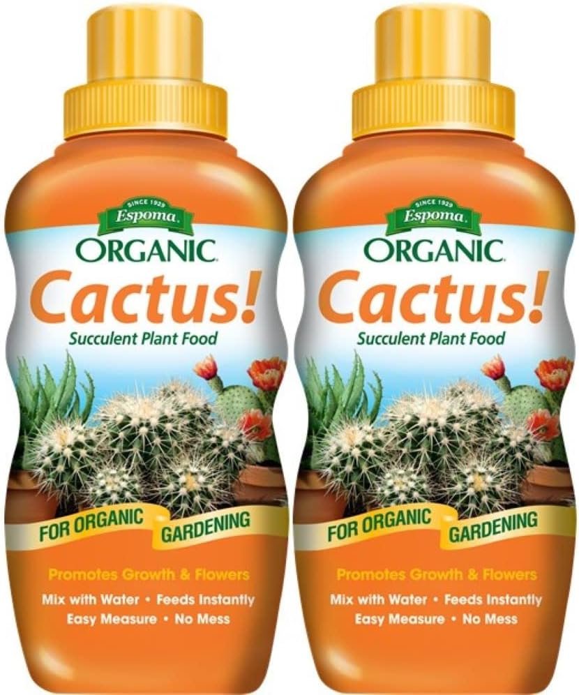 Espoma Organic Cactus! Plant Food, Natural & Organic Fertilizer for All Cactus, Succulents, Palm, and Citrus Both Indoors and Outdoors, 8 oz, Pack of 2