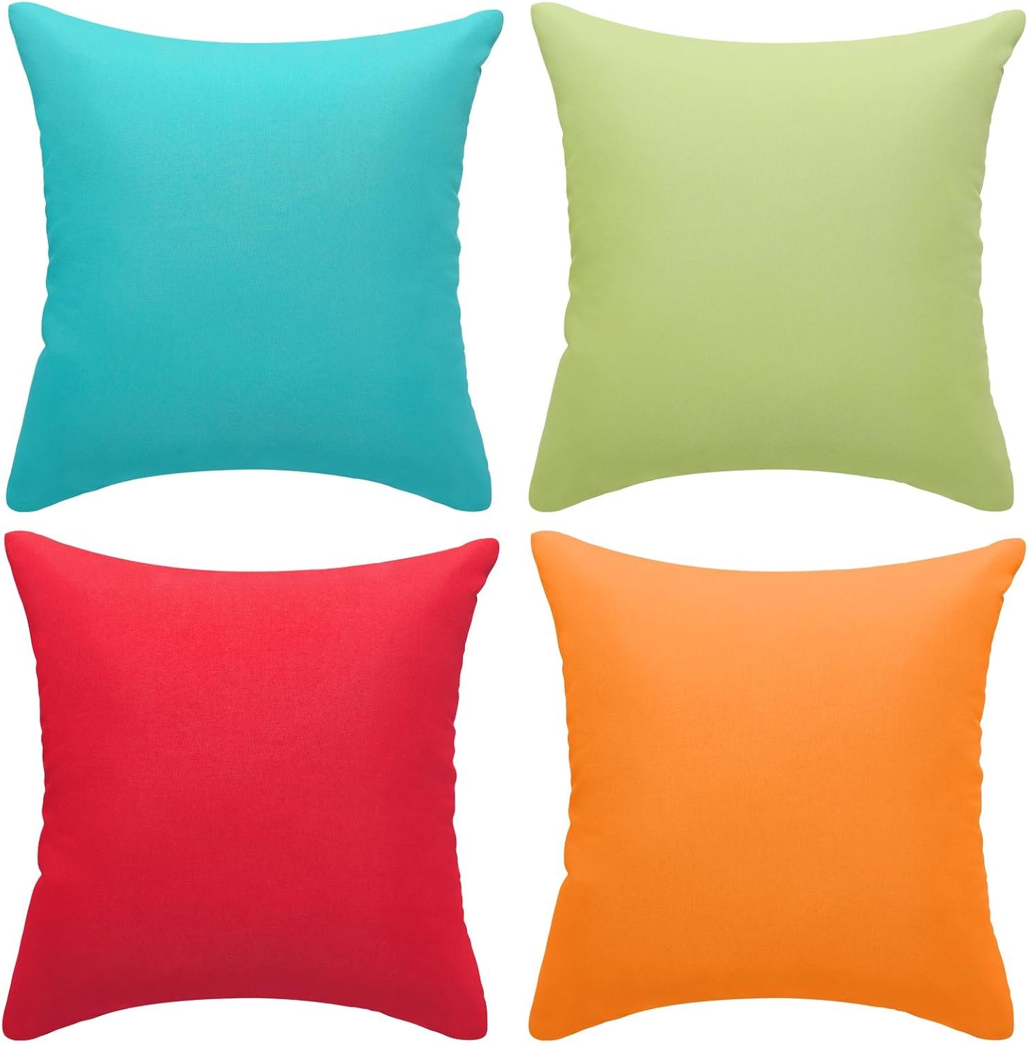 fauson Outdoor Pillows 18×18 Set of 4 Outdoor Pillows Covers Waterproof Decorative Square