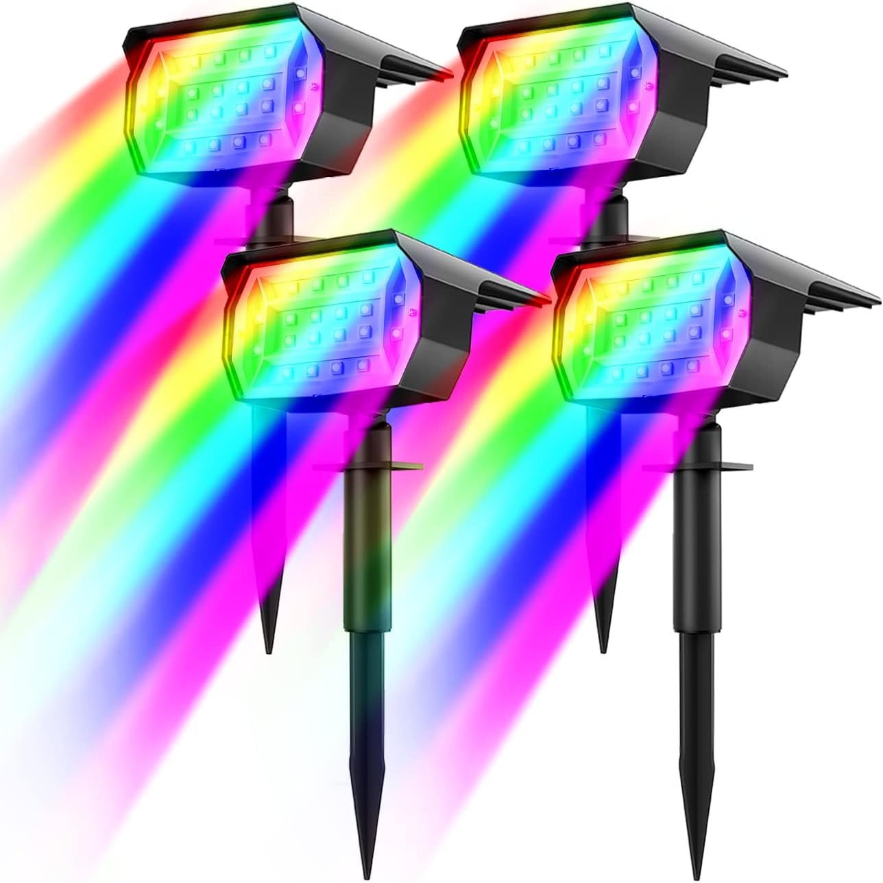 nipify Solar Spot Lights Outdoor Color Changing, Halloween RGB Spotlights