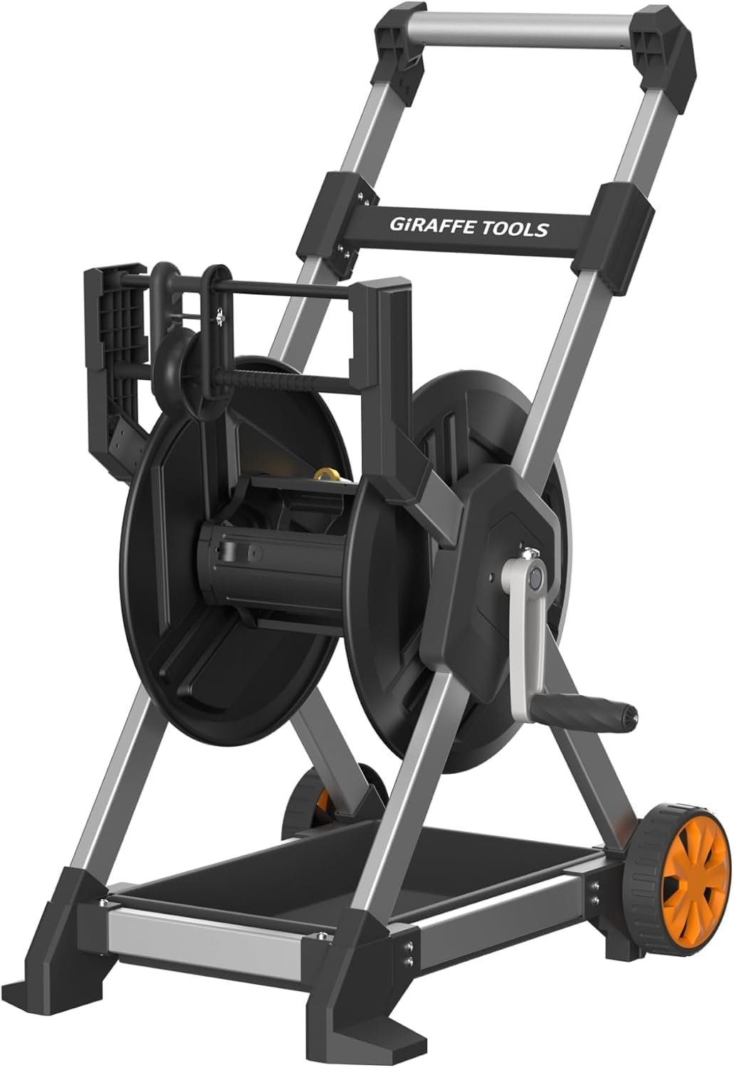 Giraffe Tools Garden Hose Reel Cart,125FT 5/8″ Hose Capacity with Storage Basket