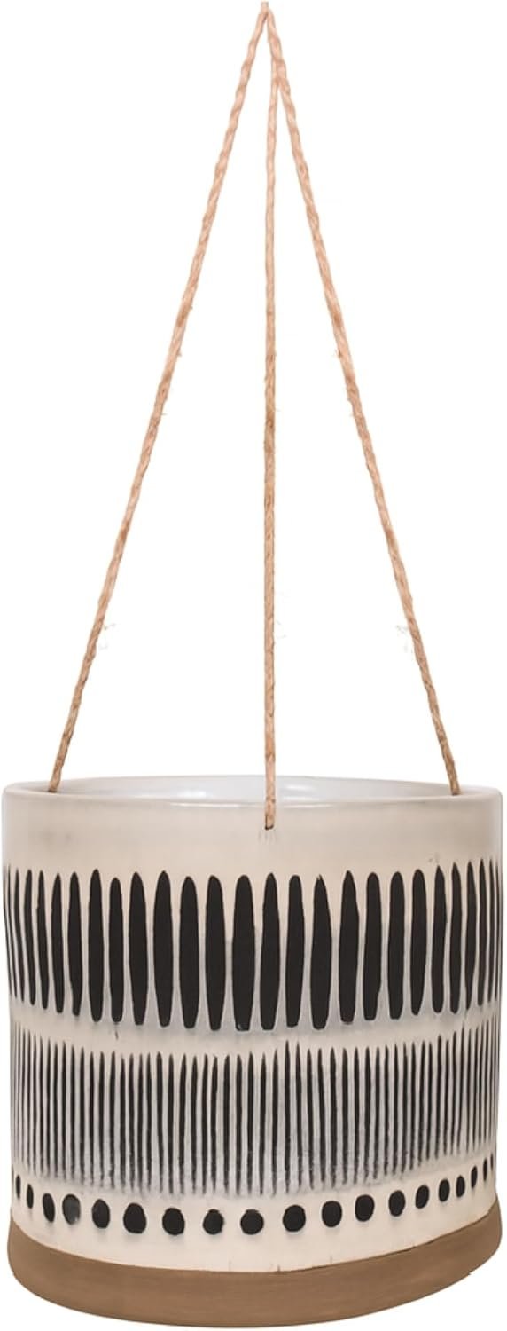 Blue Sky Ceramic Hanging Ink Toby 6.5″ Flower Pot