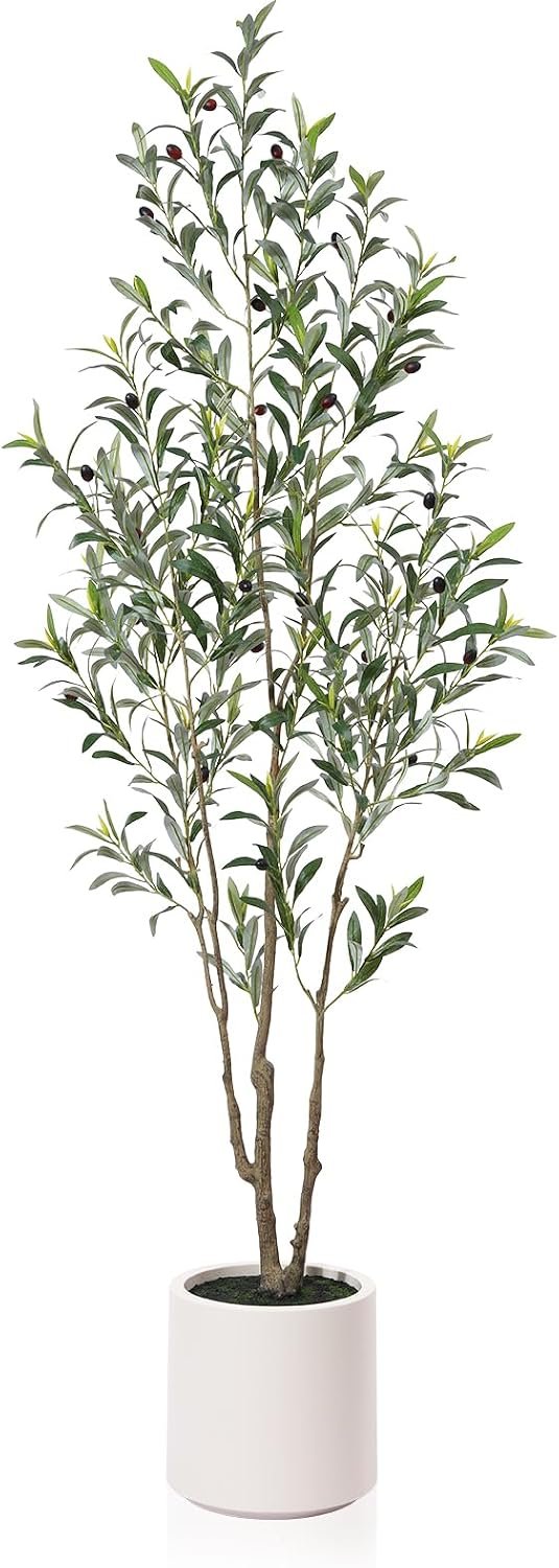 LOMANTO Artificial Olive Trees, 6 ft Tall Fake Olive Trees for Indoor