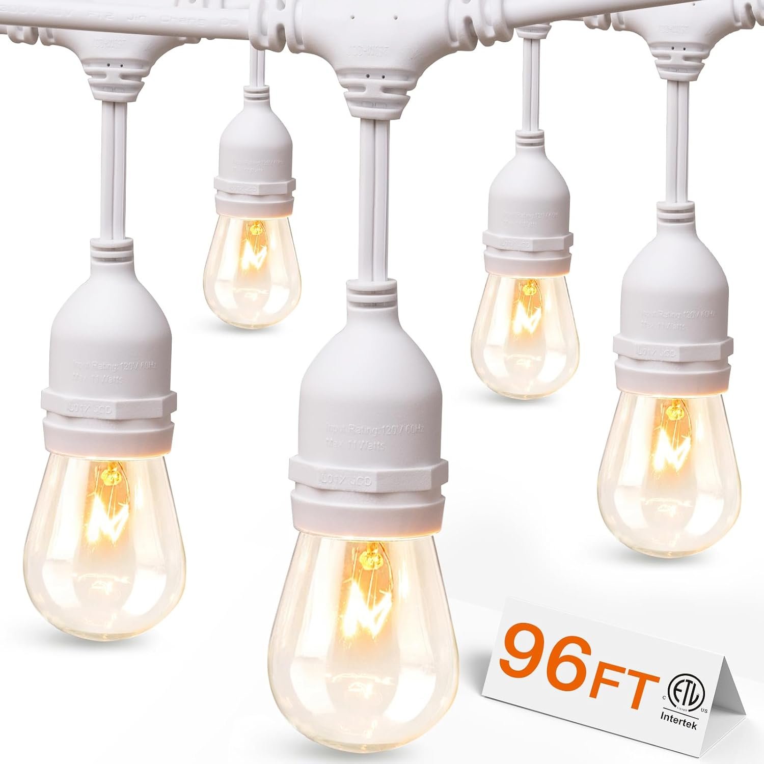 addlon Outdoor String Lights 96FT 36 Edison Vintage Weatherproof ETL