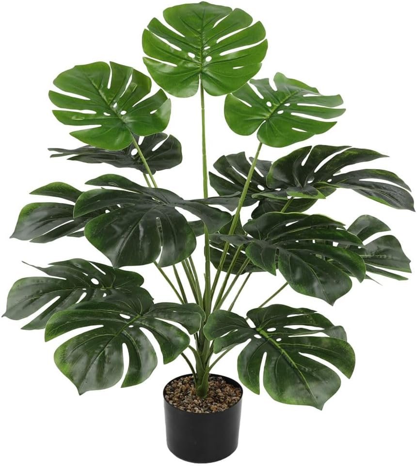 KIRIFLY Fake Plants 40″ Artificial Monstera Tree Plant Indoor with 18 Trunks Faux Greenery Potted Green Décor for Home Office Bathroom Farmhouse