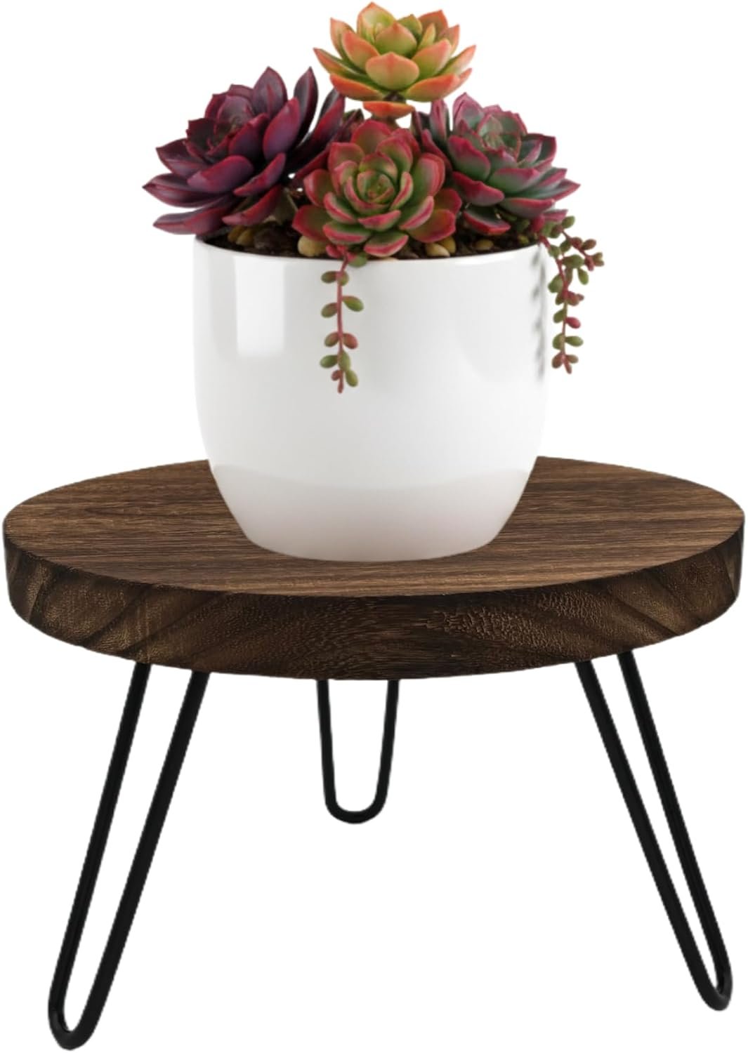 Wood Plant Stand Indoor Outdoor, 10” Flower Planter Stands Fit 5-12” Pot