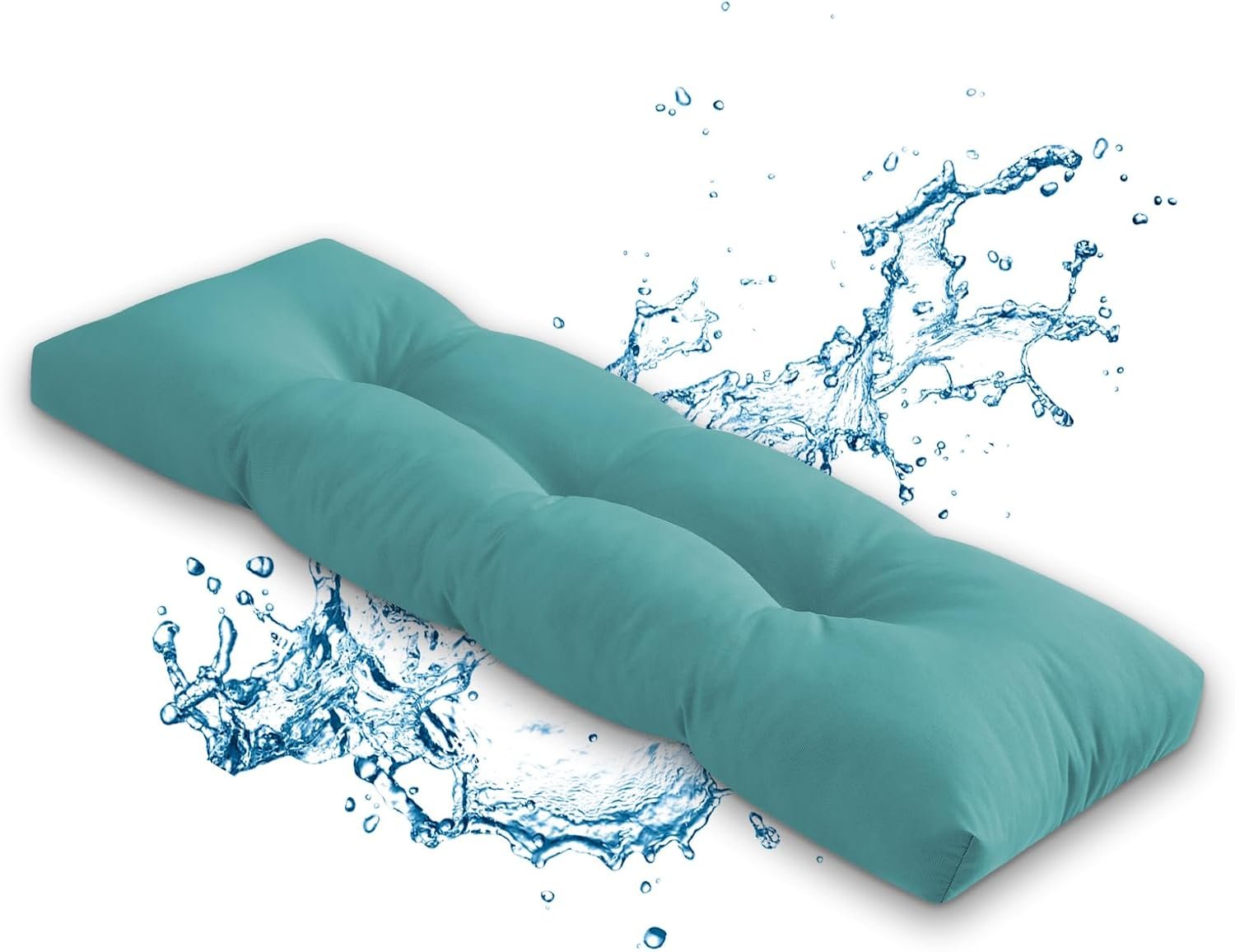 Bench Cushion for Indoor/Outdoor Furniture, Waterproof Patio Bench Seat Cushion with Non-Slip Bottom, 42x16x4 inch, Teal