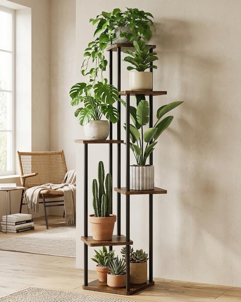 GENTINGBRO Corner Plant Stand Indoor Tall Plant Shelf