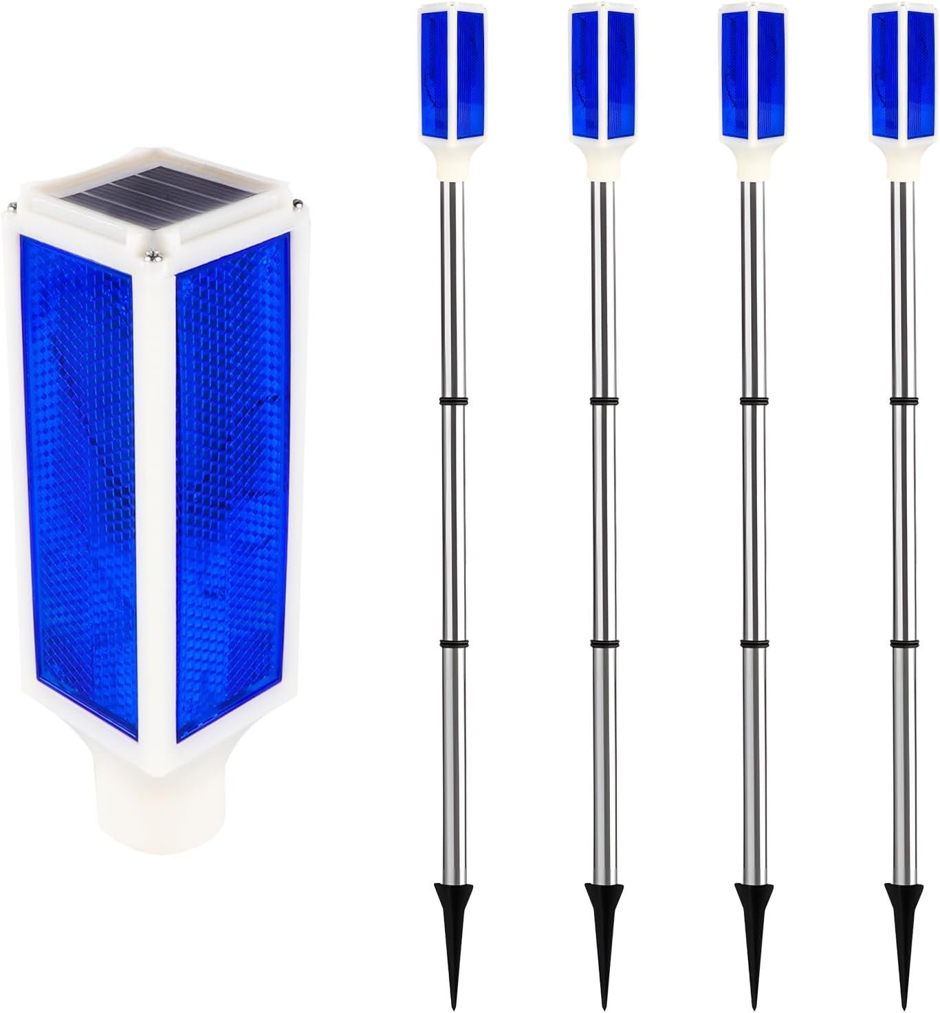 Aolyty Solar Driveway Reflectors, 2 Modes Reflective Marker Lights, Blue