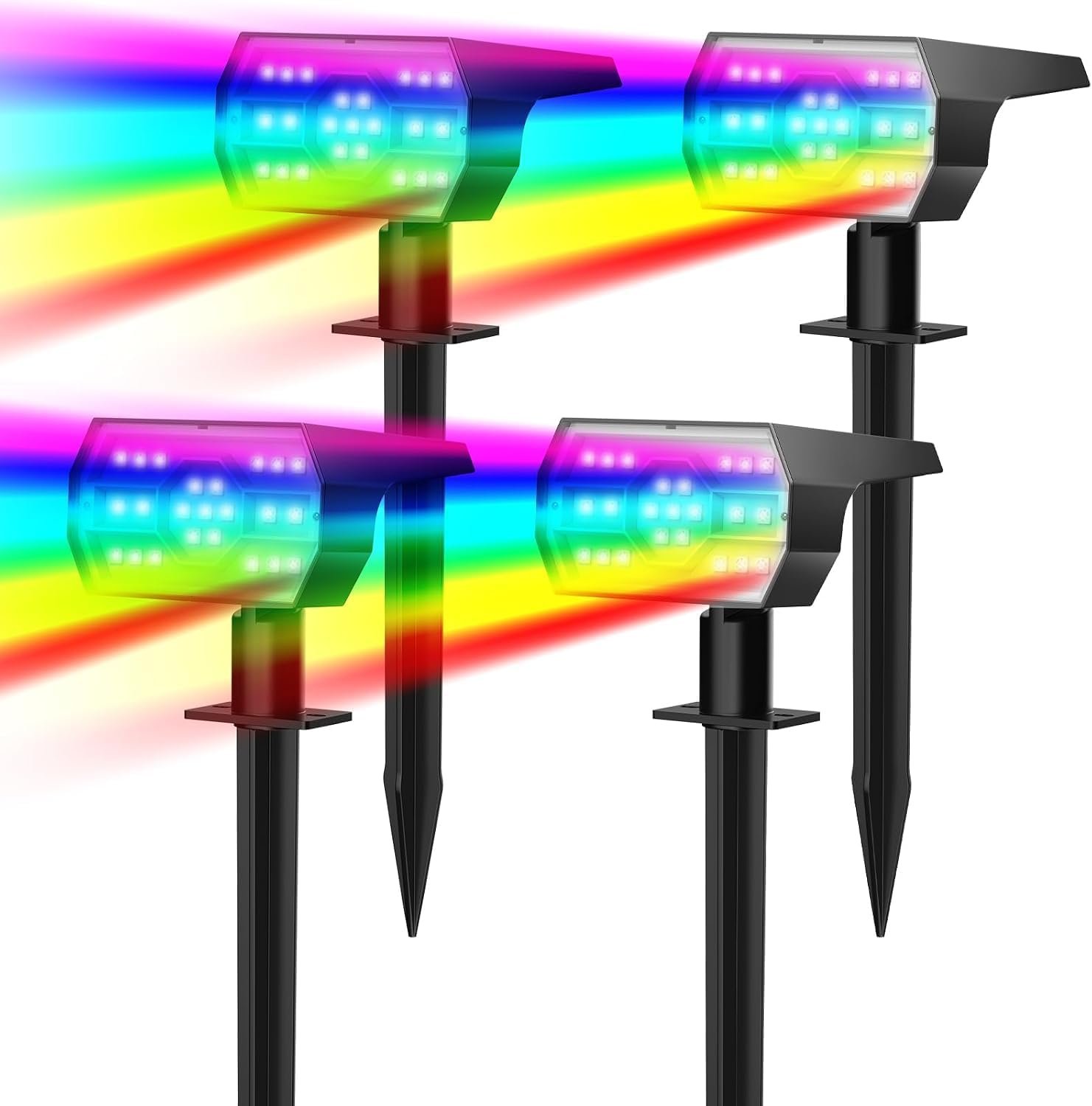 NYMPHY Solar Color Changing Lights – 4 Pack (Multicolor)