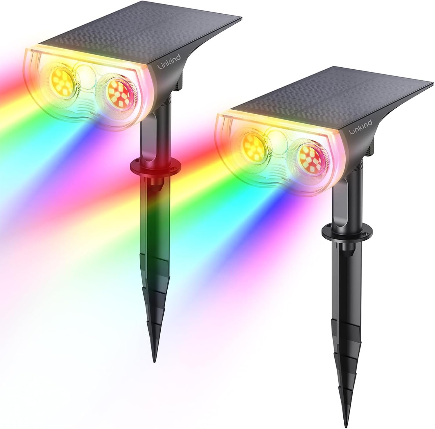Linkind Halloween Solar Lights Outdoor Spotlight Waterproof RGB 2 Pack