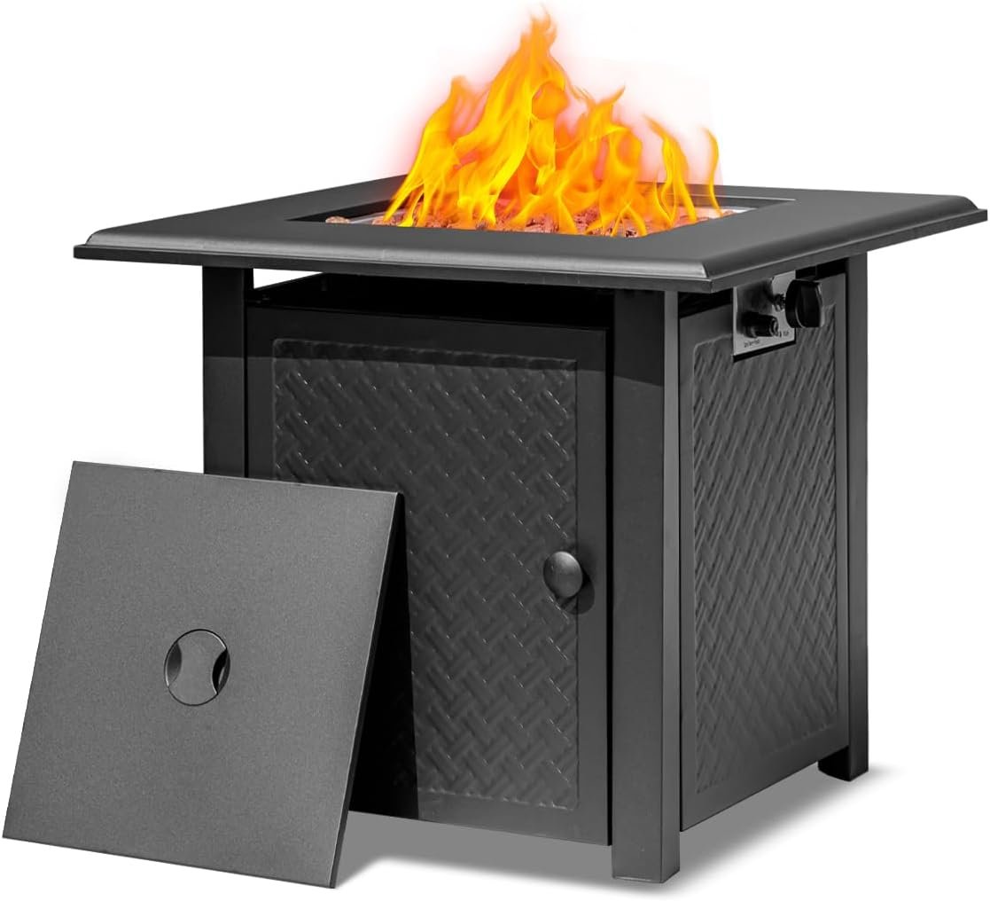 Verdeluxe 28 Inch Propane Fire Pit Table 50,000 BTU Outdoors